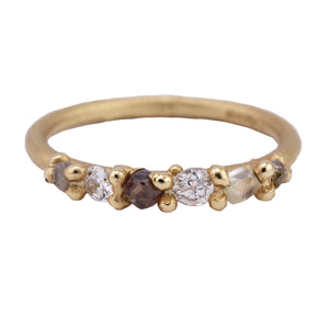 
            
                Load image into Gallery viewer, Front-facing view of Raw Five Stone Mixed Diamond Ring by Ruth Tomlinson
            
        