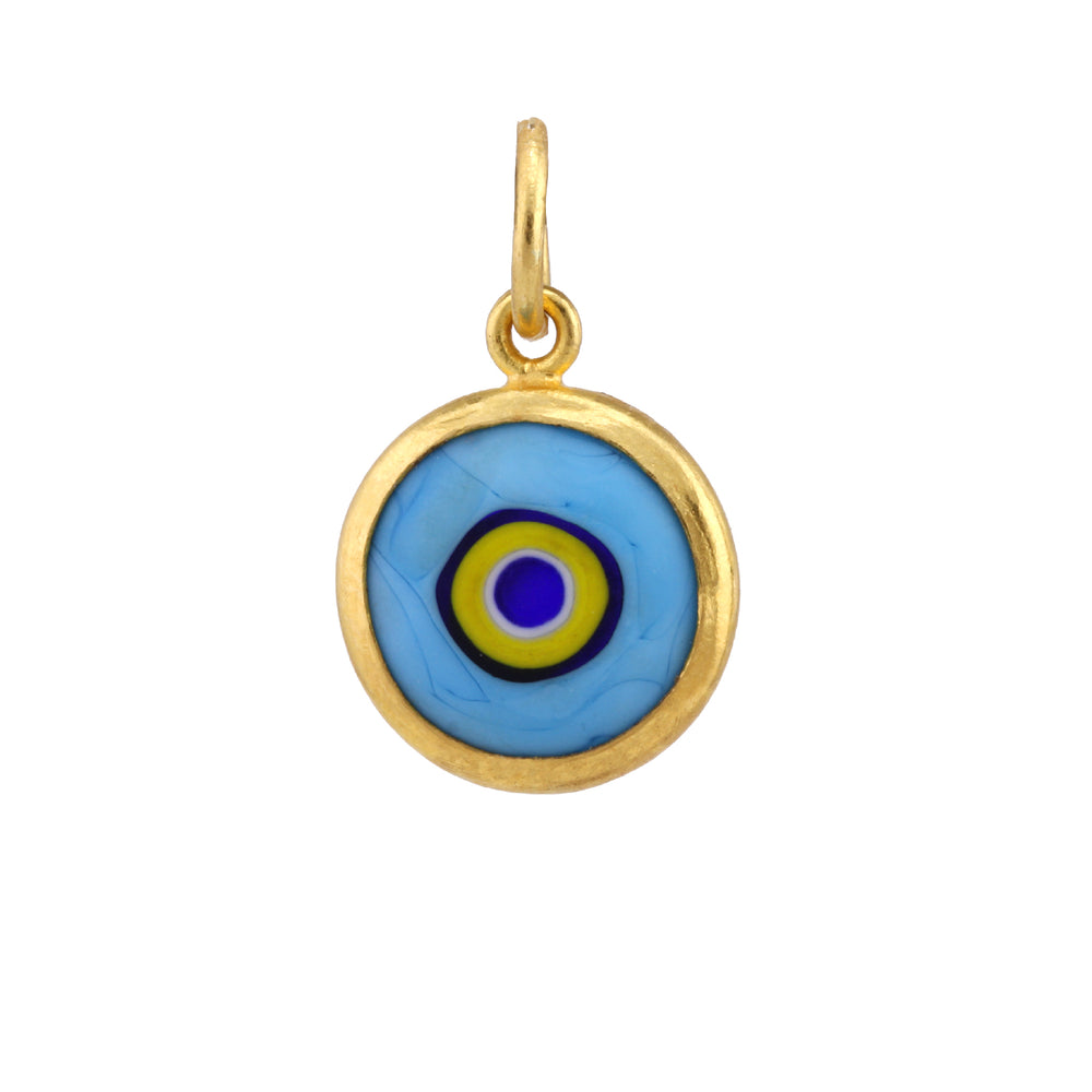 
            
                Load image into Gallery viewer, Front-facing view of Evil Eye Charm 15 by Prehistoric Works.
            
        