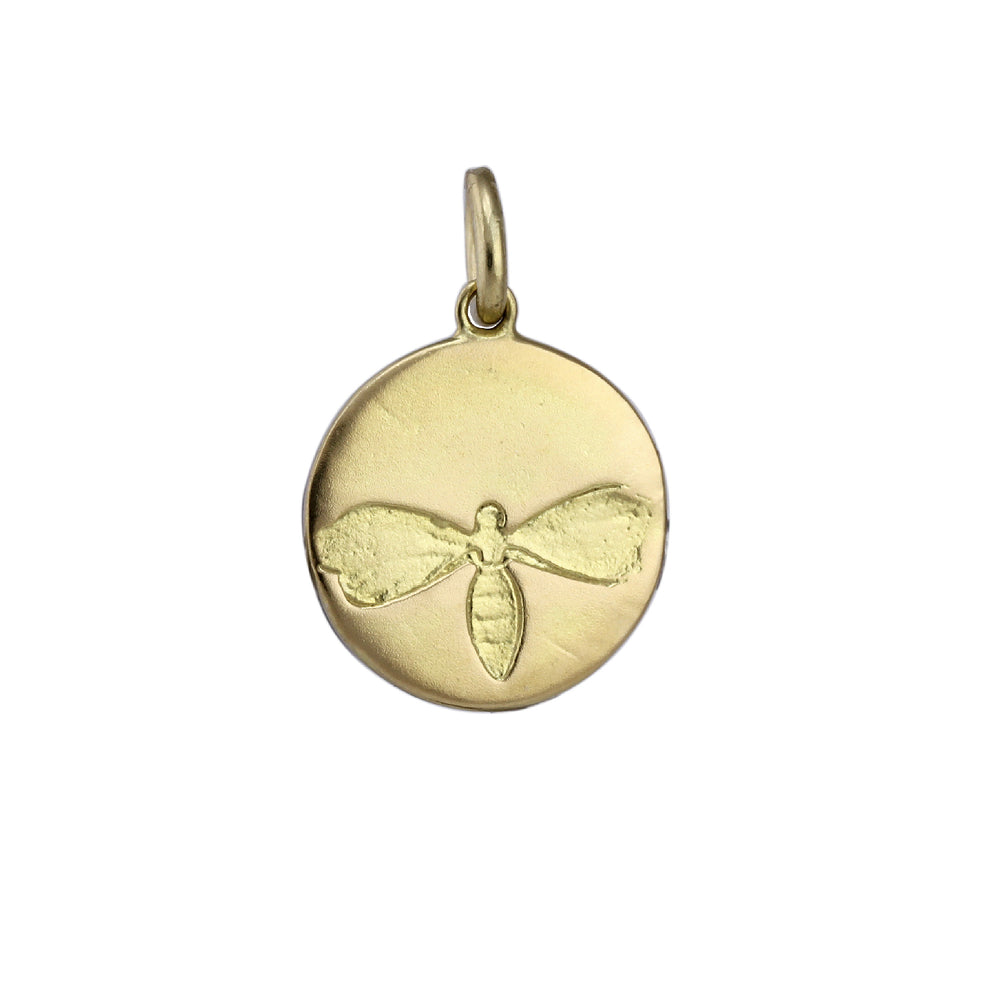 Front-facing view of Fossil Bee Charm by Betsy Barron.
