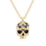 Green and Teal Enchanted City Skull Pendant