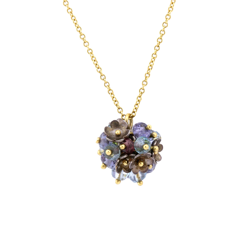 Gemball Necklace with Peridot, Sapphire, Amethyst, and Aquamarine