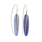Large Feather Earrings with Kyanite