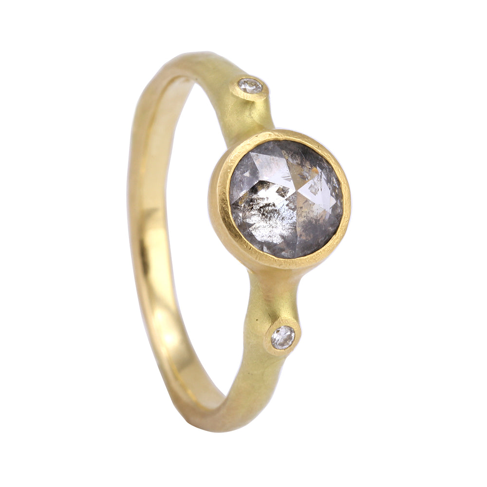Angled view of Stormy Diamond Ring by Johnny Ninos