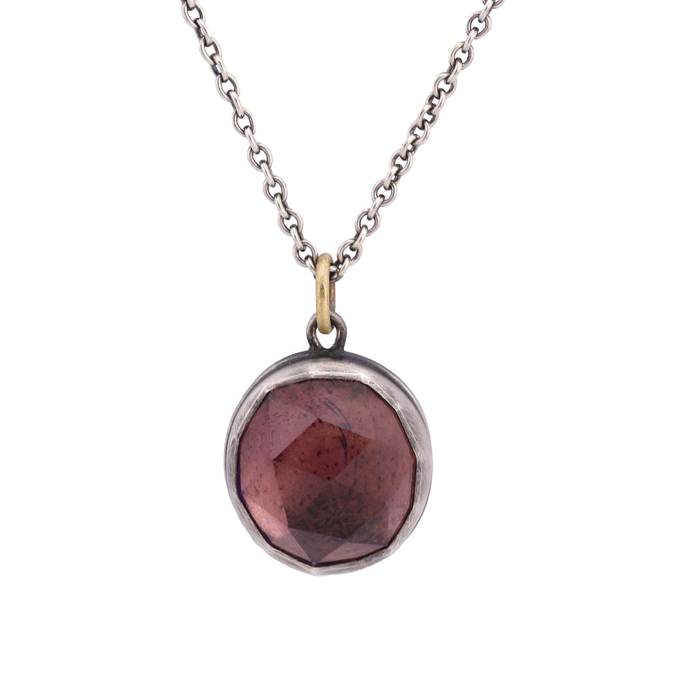 
            
                Load image into Gallery viewer, Front-facing view of 49 Gem Charm with Amethyst by Edna Madera
            
        