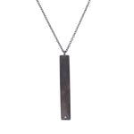 Long Rectangle Necklace with Single Diamond
