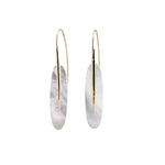 Medium Feather Earrings with White Mother of Pearl