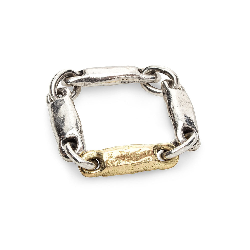 Jason ring in sterling silver with 18ky gold segment by Betsy Barron