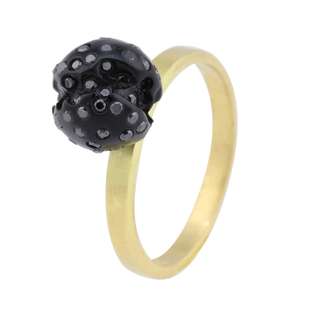 Whitby Jet Ball Top Cocktail Ring by Jaqueline Cullen