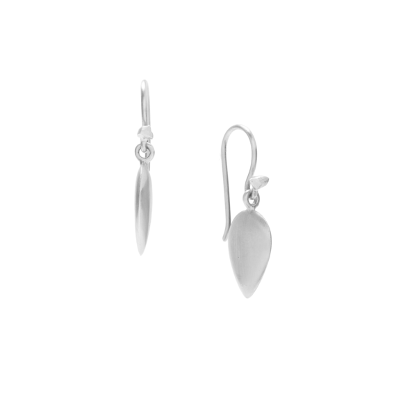 
            
                Load image into Gallery viewer, Angled view of Ravan Drop Silver Earrings by Dan-Yell.
            
        