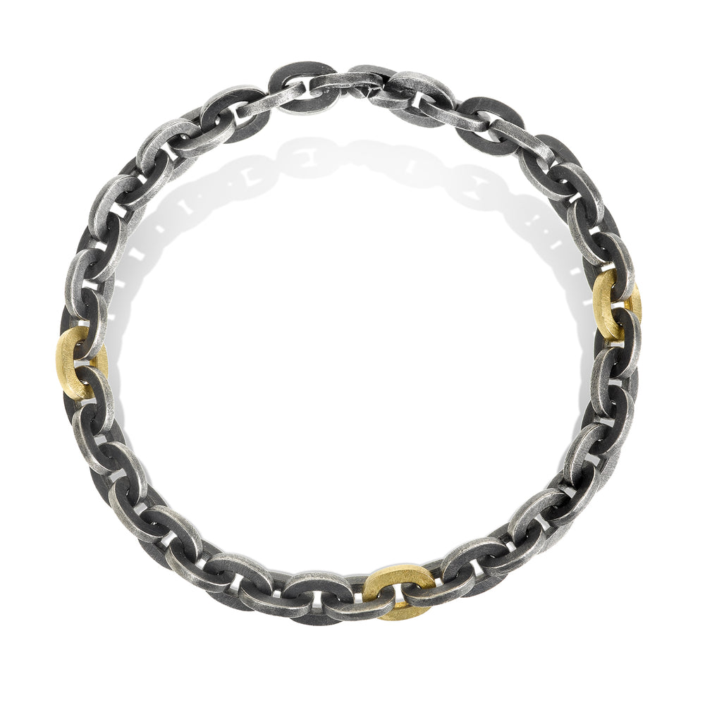 Link Bracelet with Silver/Gold
